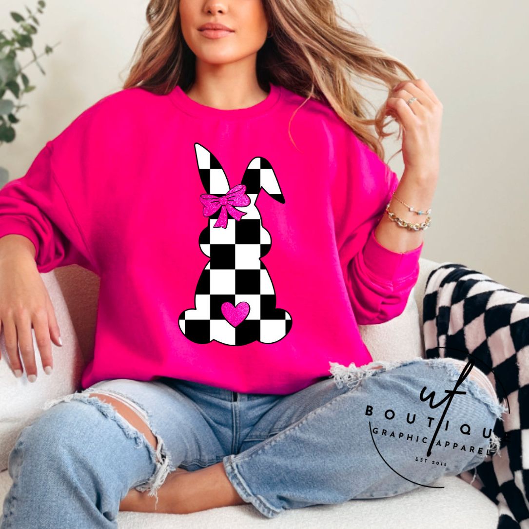 Checkered Bunny Graphic Shirt